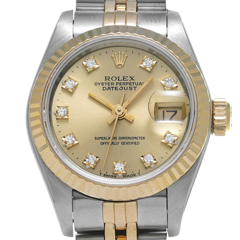 ROLEX ロレックス デイトジャスト 69173G レディース YG/SS 腕時計 自動巻き シャンパン文字盤 Aランク 中古 銀蔵