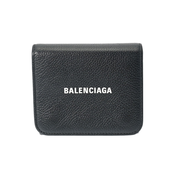 BALENCIAGA バレンシアガ エブリデイ コンパクトウォレット  黒 593808 ユニセックス カーフ 三つ折り財布 ABランク 中古 銀蔵