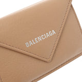 BALENCIAGA バレンシアガ ペーパー ミニ ウォレット ベージュ 391446 ユニセックス カーフ 三つ折り財布 ABランク 中古 銀蔵