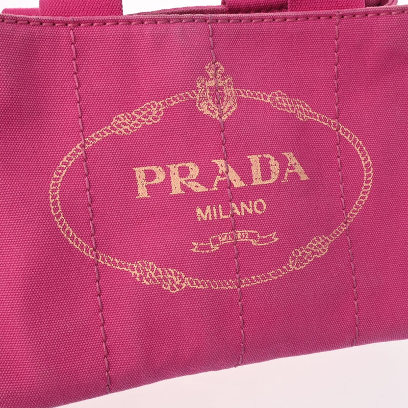 PRADA プラダ カナパミニ ピンク BN2439 レディース キャンバス ハンドバッグ Bランク 中古 銀蔵