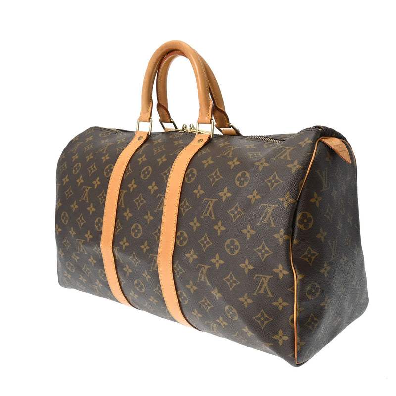 LOUIS VUITTON ルイヴィトン モノグラム キーポル 45 ブラウン M41428 ユニセックス モノグラムキャンバス ボストンバッグ Bランク 中古 銀蔵