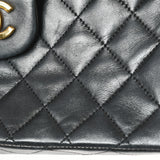 CHANEL シャネル マトラッセ チェーンショルダー 25cm 黒 ゴールド金具 A01112 レディース ラムスキン ショルダーバッグ Bランク 中古 銀蔵