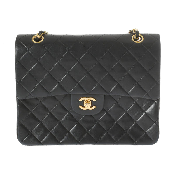 CHANEL シャネル マトラッセ チェーンショルダー 25cm 黒 ゴールド金具 A01112 レディース ラムスキン ショルダーバッグ Bランク 中古 銀蔵