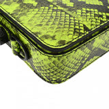 OFF-WHITE オフホワイト ミニバッグ ネオンイエロー/黒 ユニセックス 型押しレザー ショルダーバッグ Aランク 中古 銀蔵