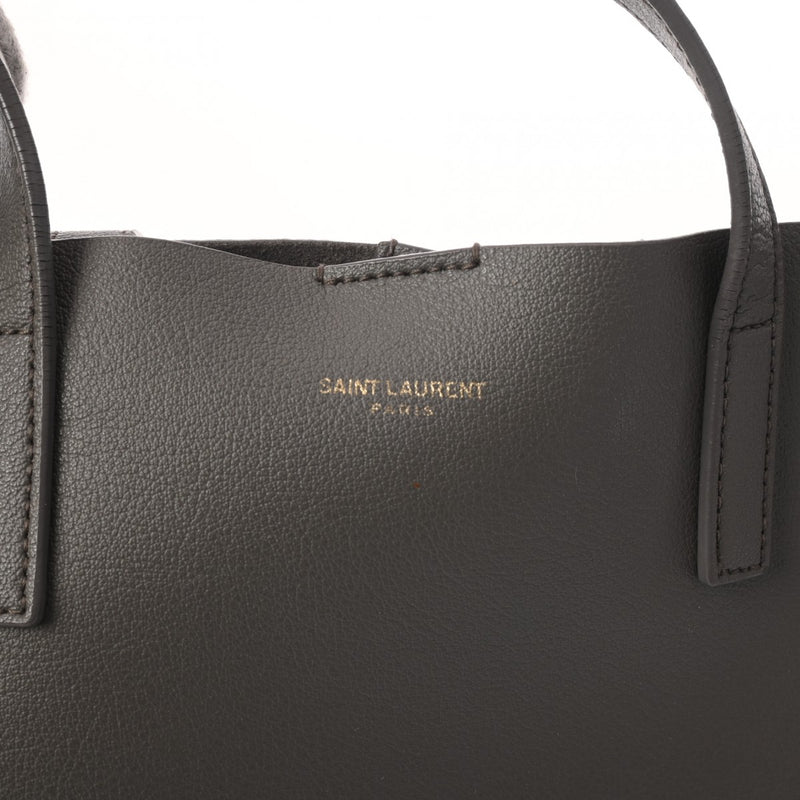 SAINT LAURENT サンローラン トイショッピング 2WAYトート グレー 498612 レディース カーフ ハンドバッグ ABランク 中古 銀蔵