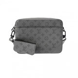 LOUIS VUITTON ルイヴィトン モノグラムシャドウ デュオメッセンジャー グレー M46104 メンズ レザー ショルダーバッグ Aランク 中古 銀蔵