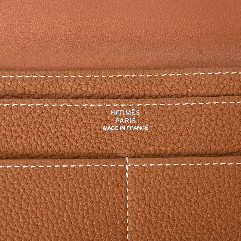 HERMES エルメス ドゴン GM ゴールド パラジウム金具 - T刻印(2015年頃) ユニセックス トゴ 長財布 Bランク 中古 銀蔵