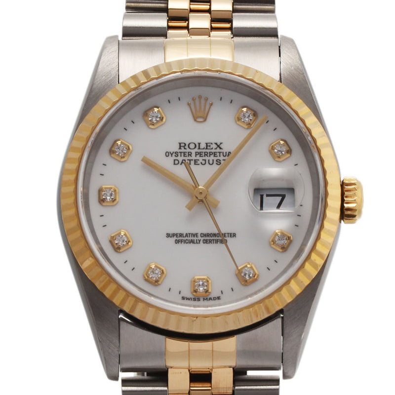 ROLEX ロレックス デイトジャスト 10Pダイヤ 16233G メンズ YG/SS 腕時計 自動巻き Aランク 中古 銀蔵