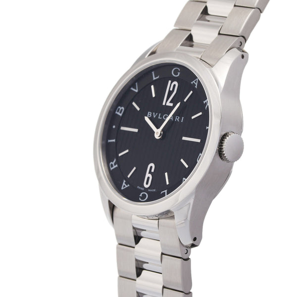 ブルガリ ソロテンポ ST37S ブラック メンズ 腕時計 クォーツ 中古 銀蔵