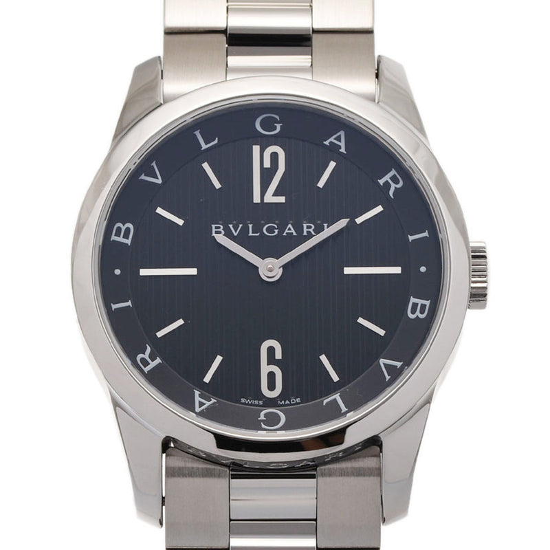 ブルガリ ソロテンポ ST37S ブラック メンズ 腕時計 クォーツ 中古 銀蔵