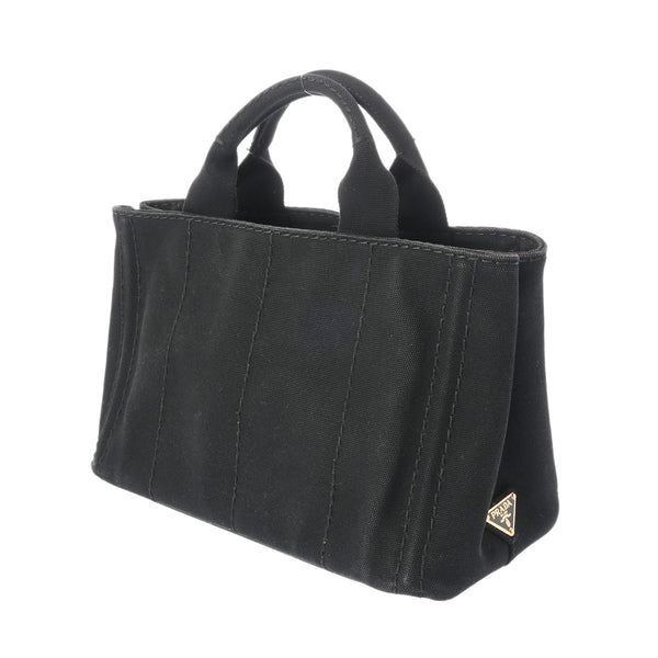 PRADA プラダ カナパ ミニトート 黒 ゴールド金具 B2439G レディース キャンバス トートバッグ ABランク 中古 銀蔵