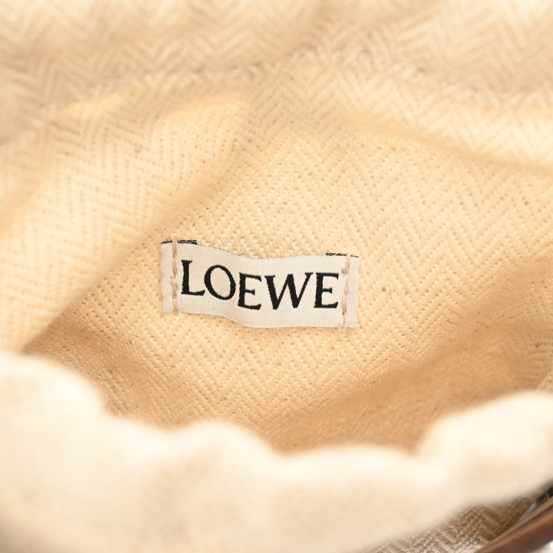 LOEWE ロエベ アナグラムカット アウトポケット オフホワイト C922Y62X04 レディース カーフ/キャンバス ショルダーバッグ Aランク 中古 銀蔵