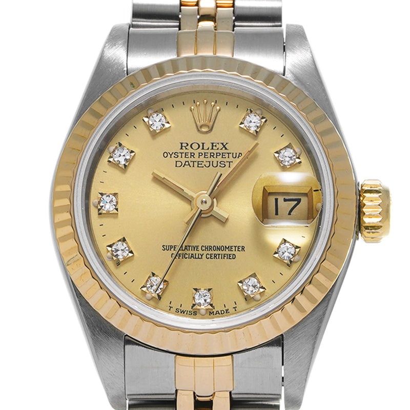 ROLEX ロレックス デイトジャスト 10Pダイヤ 69173G レディース YG/SS 腕時計 自動巻き Aランク 中古 銀蔵