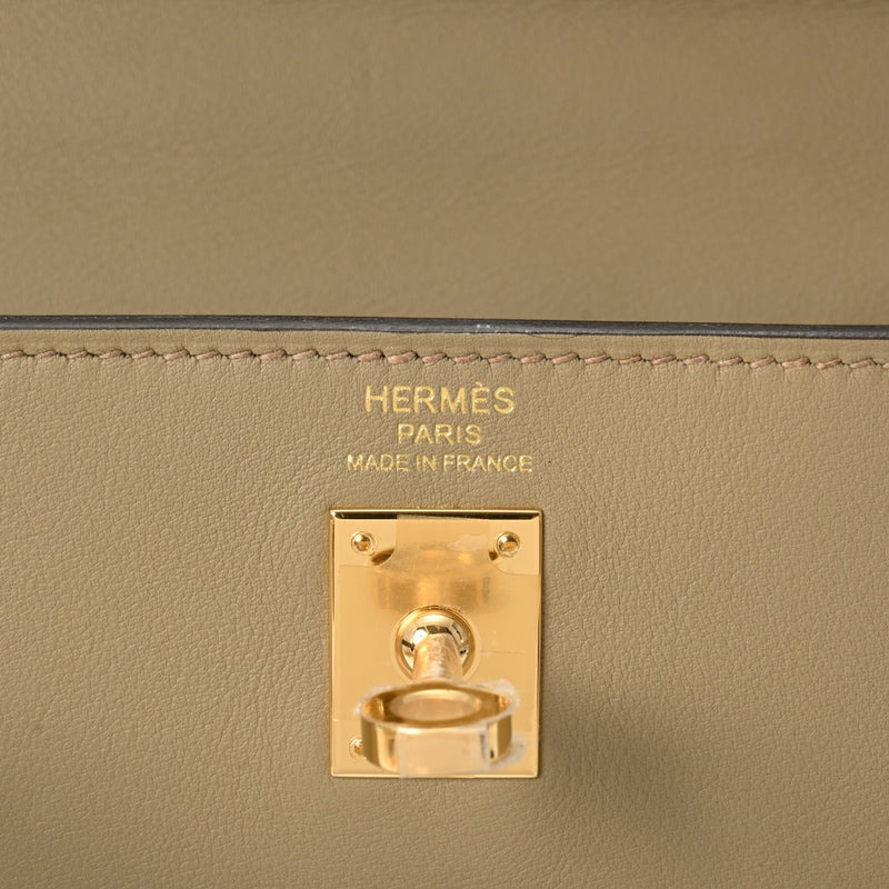 HERMES エルメス ケリー 25 内縫い 2WAY ベージュマルファ ゴールド金具 - W刻印(2024年頃) レディース ヴォースイフト ハンドバッグ 未使用 銀蔵
