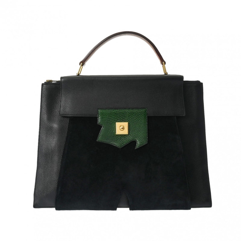 エルメス プレジデント 黒/緑/茶 ○R刻印(1988年頃) 刻印 メンズ