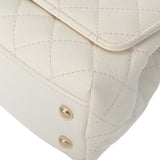 CHANEL シャネル マトラッセ トップハンドル XXS 2WAY 白/レインボー AS2215 レディース カーフ ハンドバッグ Aランク 中古 銀蔵