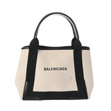 BALENCIAGA バレンシアガ ネイビーカバス XS ナチュラル/黒 339933 レディース キャンバス ハンドバッグ Bランク 中古 銀蔵