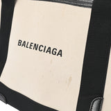 BALENCIAGA バレンシアガ ネイビーカバス XS ナチュラル/黒 339933 レディース キャンバス ハンドバッグ Bランク 中古 銀蔵