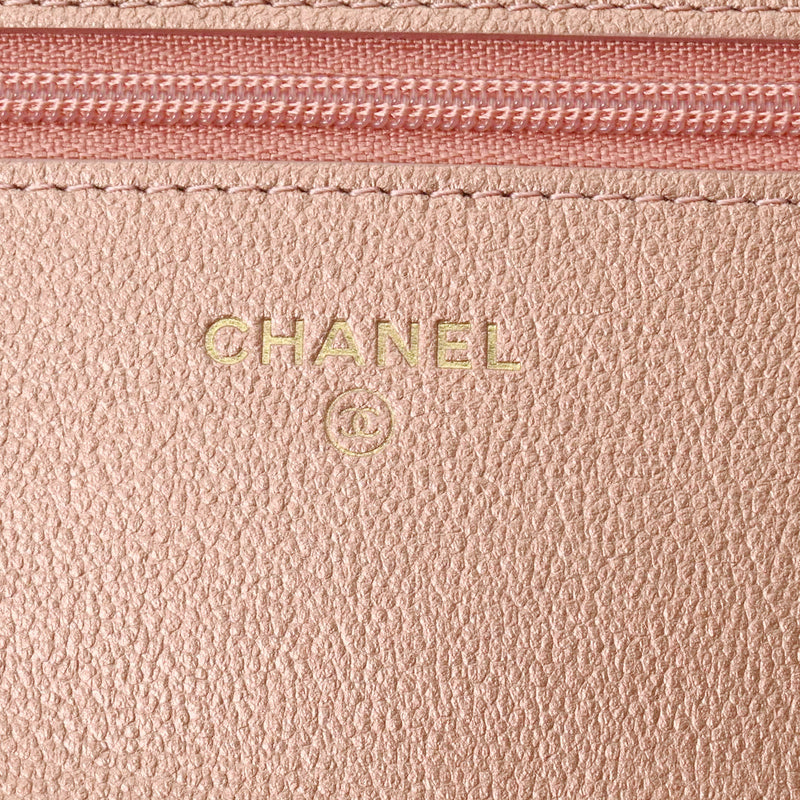 CHANEL シャネル マトラッセ 2.55 チェーンウォレット 19cm メタリックピンク系 ローズゴールド金具 - レディース ラムスキン ショルダーバッグ 未使用 銀蔵