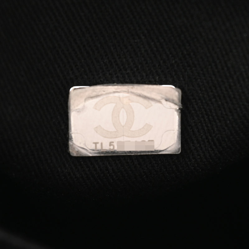 CHANEL シャネル ドーヴィル ボーリングバッグ 2WAY チェーンショルダー ネイビー - レディース キャンバス レザー ハンドバッグ Aランク 中古 銀蔵