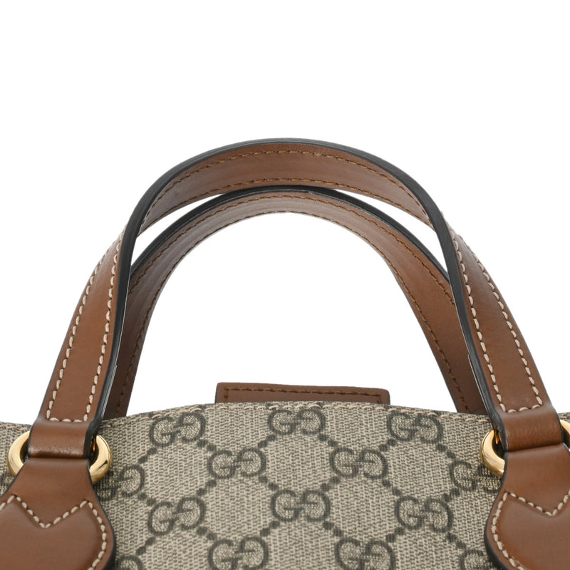 GUCCI グッチ GGスプリーム 2WAYバッグ グレージュ系/茶 473887 レディース GGスプリームキャンバス ハンドバッグ ABランク 中古 銀蔵