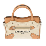 BALENCIAGA バレンシアガ ベルハラ ナチュラル/ベージュ 419993 レディース キャンバス/レザー ハンドバッグ ABランク 中古 銀蔵