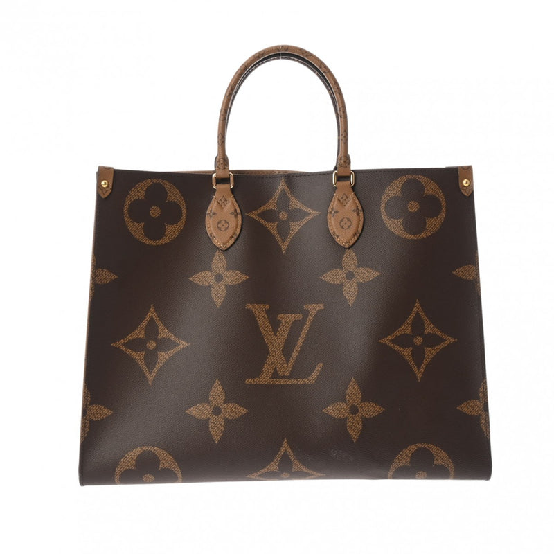 LOUIS VUITTON ルイヴィトン モノグラムジャイアント リバース オンザゴー GM 2WAYトート ブラウン M45320 レディース モノグラムキャンバス ハンドバッグ Aランク 中古 銀蔵