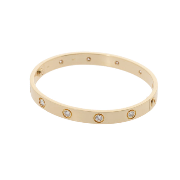 CARTIER カルティエ ラブブレスレット オールダイヤ #16 レディース K18イエローゴールド YG ブレスレット Aランク 中古 銀蔵