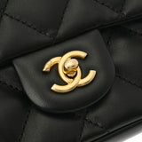 CHANEL シャネル マトラッセ ミニフラップバッグ 18cm ブラック ゴールド金具 AS2431 レディース ラムスキン ショルダーバッグ Aランク 中古 銀蔵