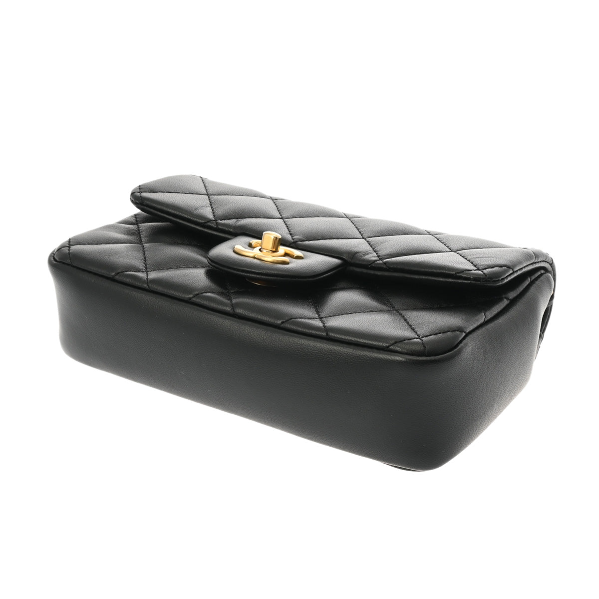 新品 chanel ミニフラップバッグ マトラッセ ラムスキン 18cm シャネル ミニフラップバッグ 18cm 42976 ブラック レディース