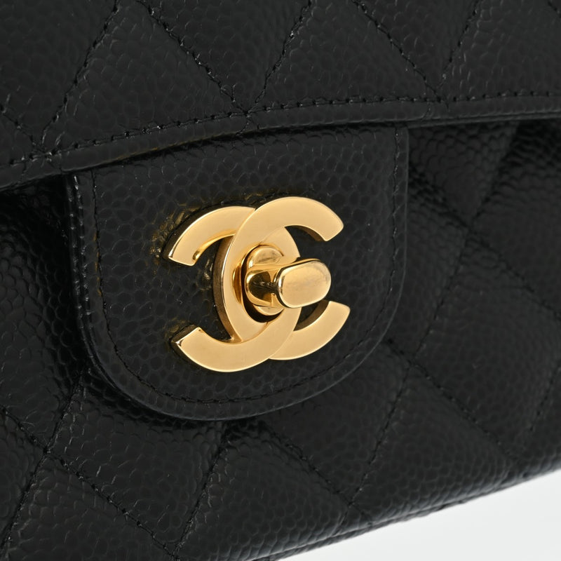 CHANEL シャネル マトラッセ チェーンショルダー 25cm ブラック ゴールド金具 A01112 レディース キャビアスキン ショルダーバッグ 未使用 銀蔵