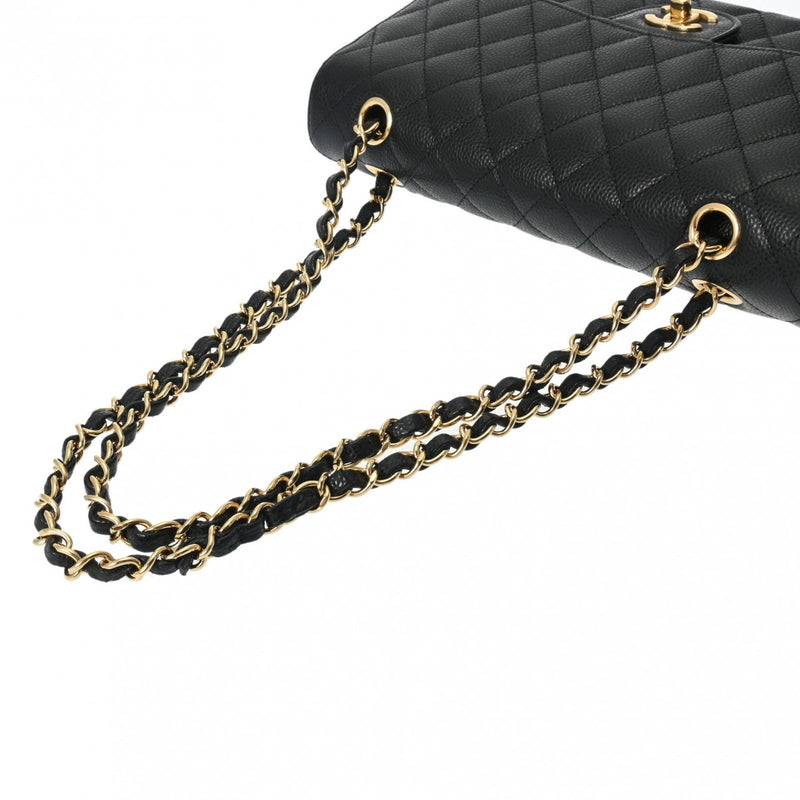 CHANEL シャネル マトラッセ チェーンショルダー 25cm ブラック ゴールド金具 A01112 レディース キャビアスキン ショルダーバッグ 未使用 銀蔵