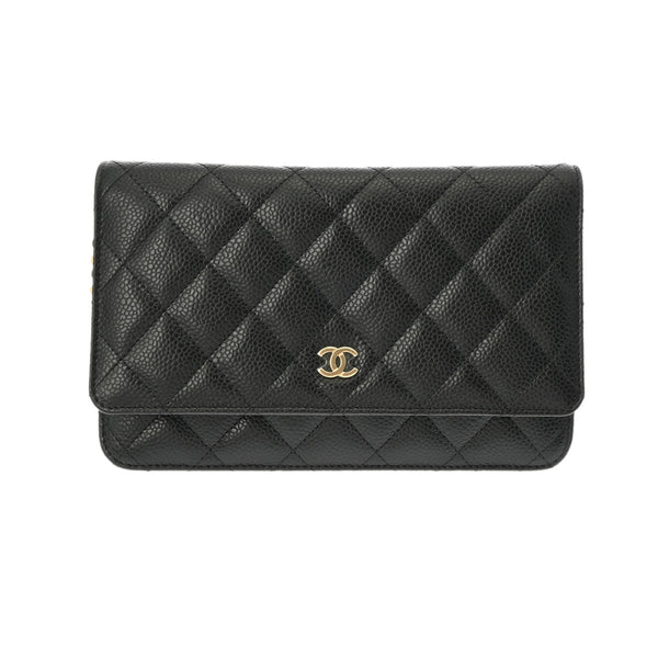 CHANEL シャネル マトラッセ チェーンウォレット 19cm 黒 ゴールド金具 AP0250 レディース キャビアスキン ショルダーバッグ 未使用 銀蔵