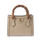 GUCCI グッチ ダイアナ ミニトートバッグ 2WAY ベージュ ゴールド金具 702732 レディース レザー ハンドバッグ 新同 中古 銀蔵