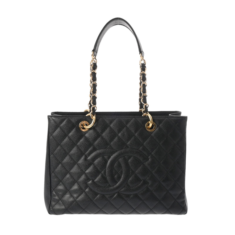 CHANEL シャネル GST グランドショッピングトート 黒 ゴールド金具 A50995 レディース キャビアスキン トートバッグ Aランク 中古 銀蔵