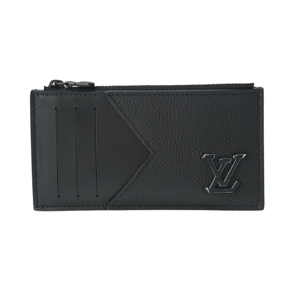 LOUIS VUITTON ルイ ヴィトン LV アエログラム カード・ホルダー ケース M82068   カウハイドレザー ブラック   カードケース 小銭入れ フラグメントケース ビトン 【本物保証】 800000124599000-1_ebdc15ac-