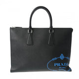 PRADA プラダ ブリーフケース ブラック/ブルー シルバー金具 2VG039 メンズ サフィアーノレザー ビジネスバッグ Aランク 中古 銀蔵