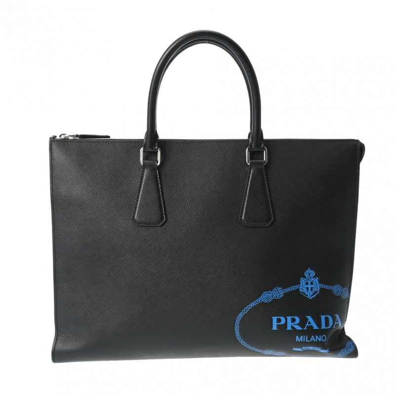 プラダブリーフケース ブラック/ブルー シルバー金具 メンズ ビジネスバッグ 2VG039 PRADA 中古 – 銀蔵オンライン