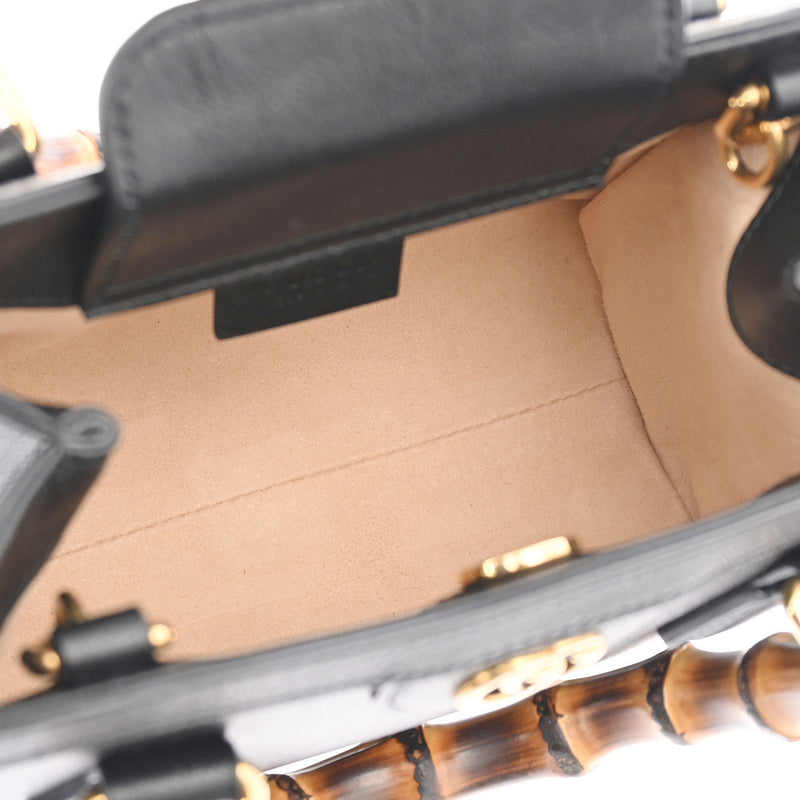 グッチ ダイアナ ミニトートバッグ ブラック/イエロー レディース