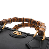 GUCCI グッチ ダイアナ ミニトートバッグ ブラック/イエロー 655661 レディース レザー ハンドバッグ 新同 中古 銀蔵