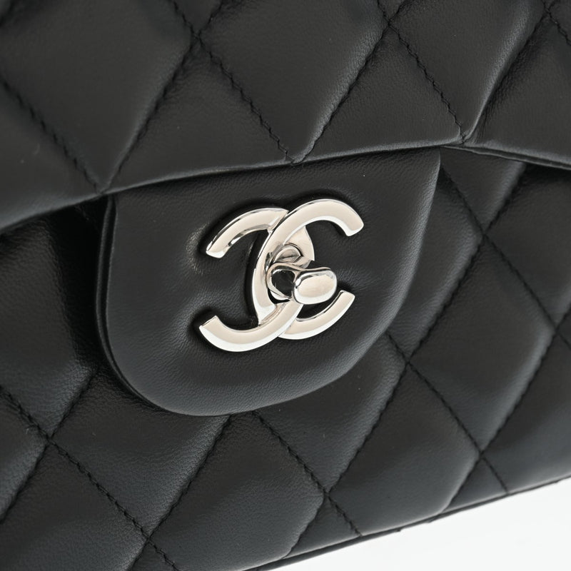 CHANEL シャネル マトラッセ チェーンショルダー Wフラップ 30cm 黒 シルバー金具 A58600 レディース ラムスキン ショルダーバッグ Aランク 中古 銀蔵