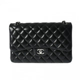 CHANEL シャネル マトラッセ チェーンショルダー Wフラップ 30cm 黒 A58600 レディース ラムスキン ショルダーバッグ Aランク 中古 銀蔵