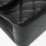 CHANEL シャネル マトラッセ チェーンショルダー Wフラップ 30cm 黒 A58600 レディース ラムスキン ショルダーバッグ Aランク 中古 銀蔵