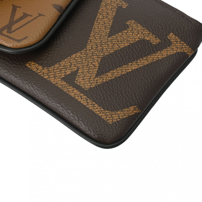 LOUIS VUITTON ルイヴィトン モノグラムリバース ジャイアント ポシェットトリオ ブラウン/ベージュ M68756 レディース モノグラムキャンバス ポーチ 新同 中古 銀蔵