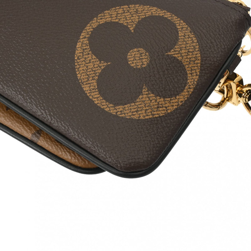 LOUIS VUITTON ルイヴィトン モノグラムリバース ジャイアント ポシェットトリオ ブラウン/ベージュ M68756 レディース モノグラムキャンバス ポーチ 新同 中古 銀蔵