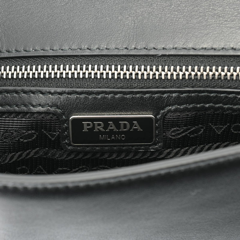 PRADA プラダ チェーンショルダーバッグ ブラック シルバー金具 レディース レザー ショルダーバッグ Aランク 中古 銀蔵