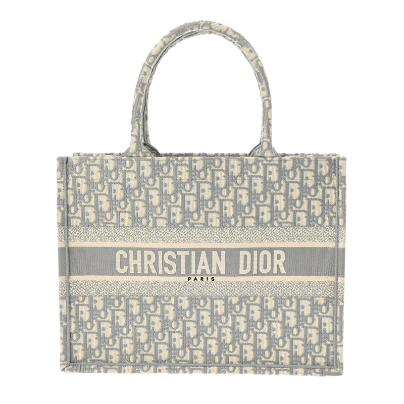 CHRISTIAN DIOR クリスチャンディオール ブックトート ミディアム エンブロイダリー グレー M1296ZRIW レディース キャンバス ハンドバッグ 未使用 銀蔵