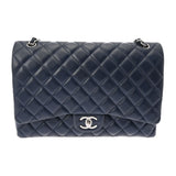 CHANEL シャネル デカマトラッセ  34cm チェーンショルダー ネイビー A01094 レディース キャビアスキン ショルダーバッグ Aランク 中古 銀蔵