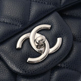 CHANEL シャネル デカマトラッセ  34cm チェーンショルダー ネイビー A01094 レディース キャビアスキン ショルダーバッグ Aランク 中古 銀蔵