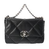 CHANEL シャネル シャネル19 チェーンショルダー  ブラック シルバー/ゴールド金具 AS1160 レディース ラムスキン ショルダーバッグ Aランク 中古 銀蔵